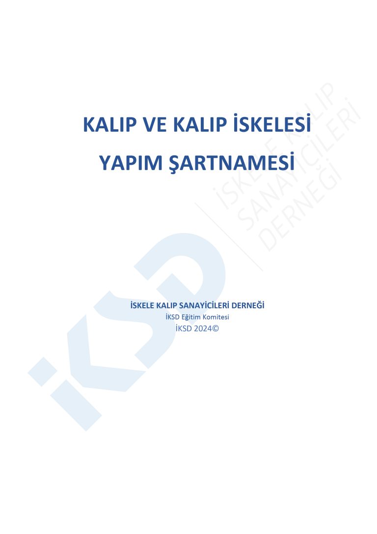 İKSD Kalıp ve Kalıp İskelesi Yapım Şartnamesi